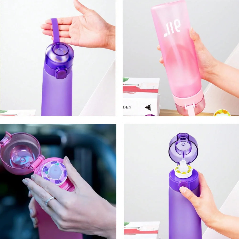 Scented Water Bottle with Flavor Pods Portable Sports Hydration Cup