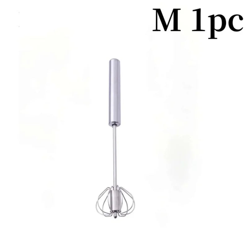 Stainless Steel Semi Automatic Egg Beater Kitchen Hand Whisk Mixer - 19