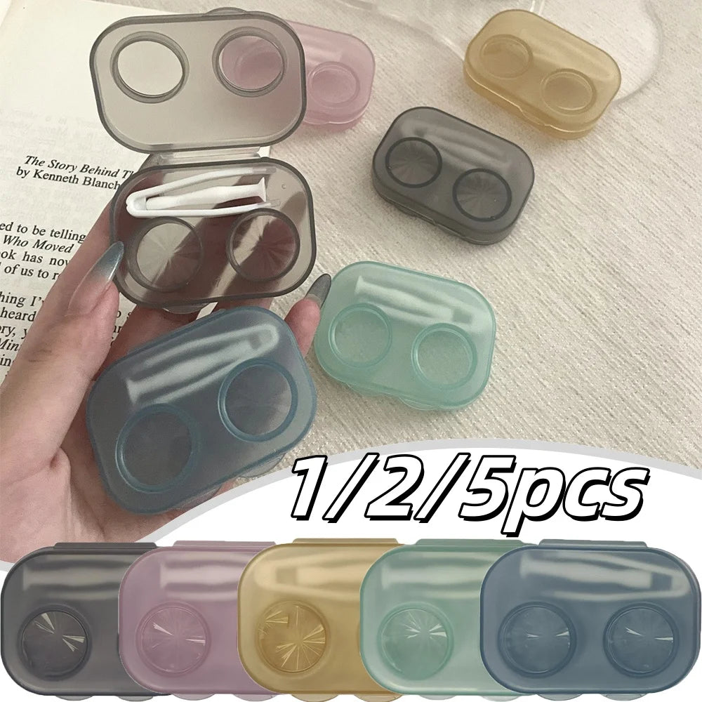 Portable Contact Lens Case Set Travel Storage Box with Tweezer Tool