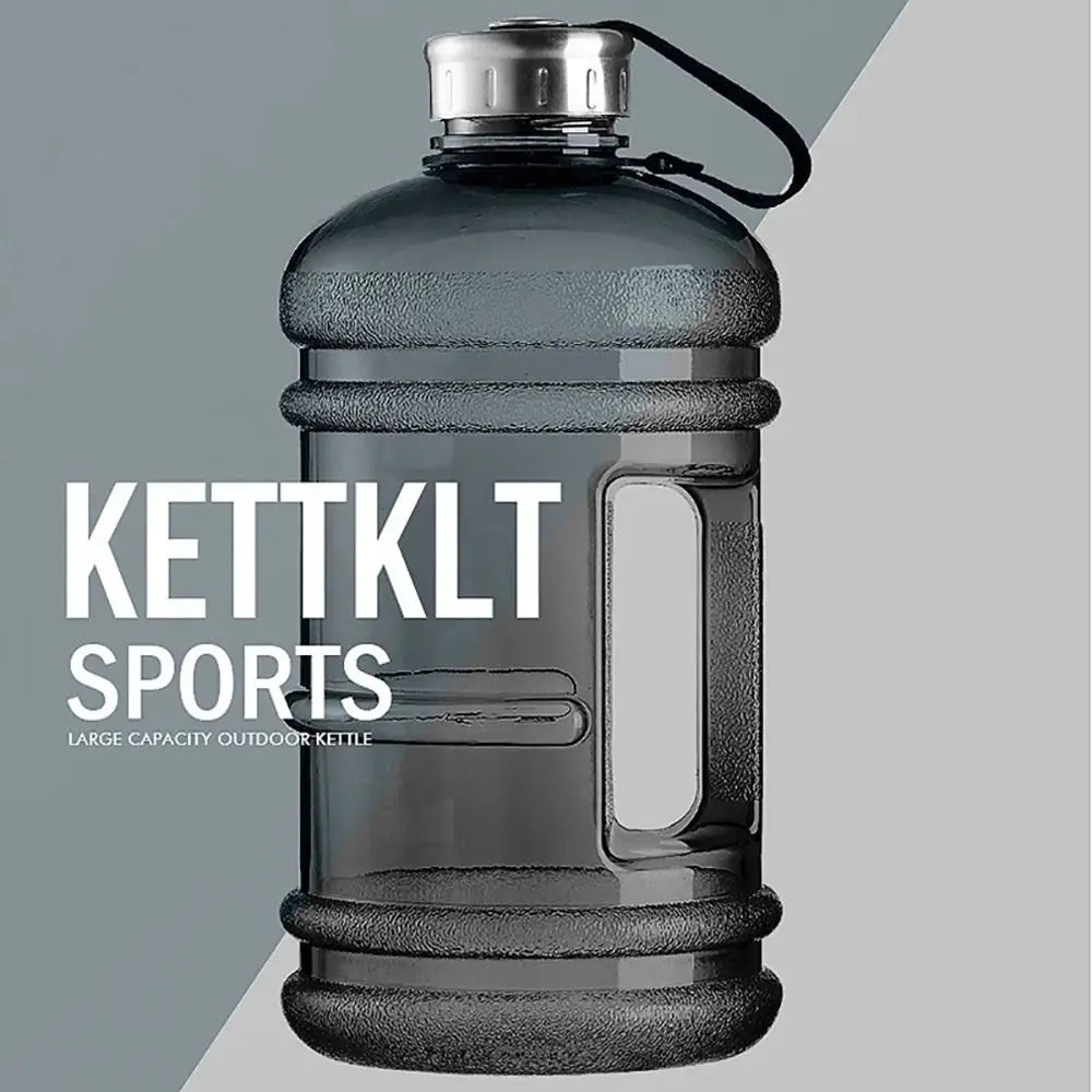 2L Large Sports Water Bottle Portable PETG Fitness Jug with Handle - 17