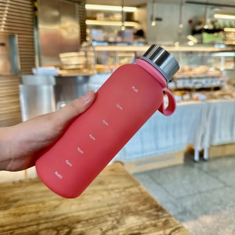 550ml Gradient Water Bottle Portable Sports Cup with Time Marker