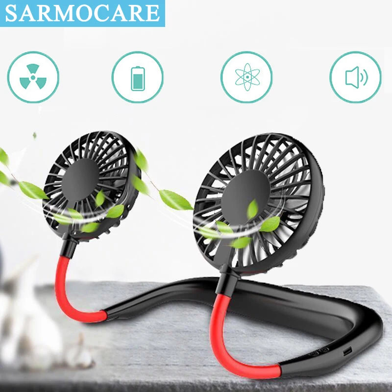 Portable Neck Fan Rechargeable Hands Free Personal Cooling Fan 3 Speed