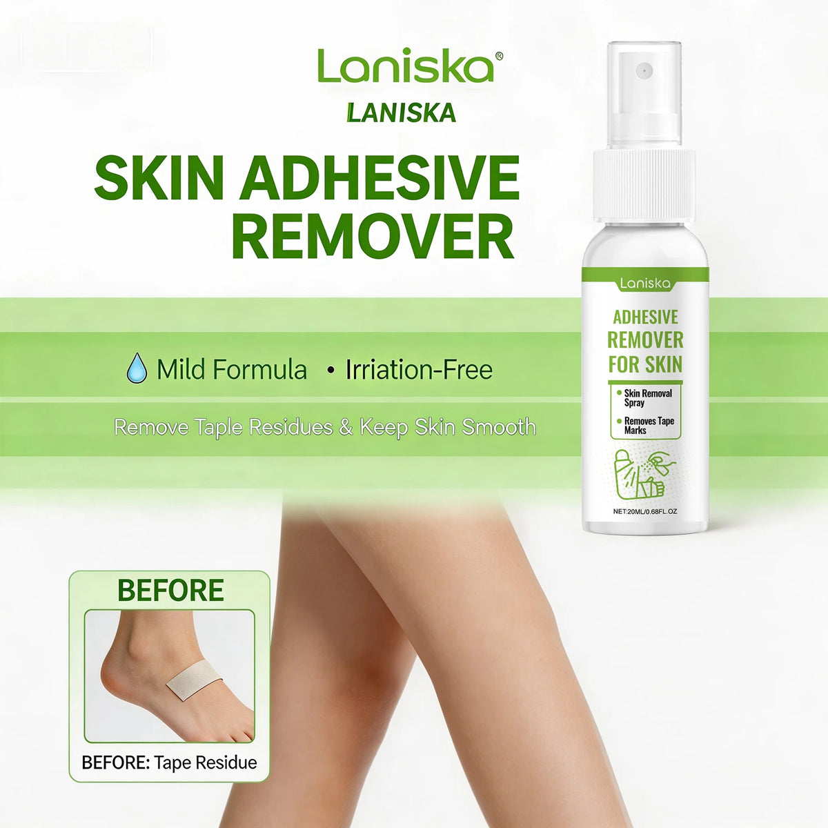 Gentle Adhesive Remover Spray for Skin Tape Marks