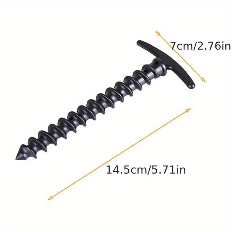 10 Pack Spiral Tent Stakes Plastic Camping Ground Pegs Anchor Accessories - 5