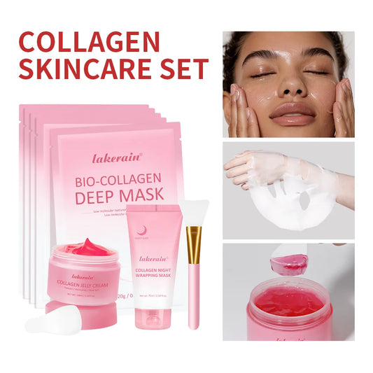 Collagen Skincare Set Deep Nourishment Face Cream And Mask Combo