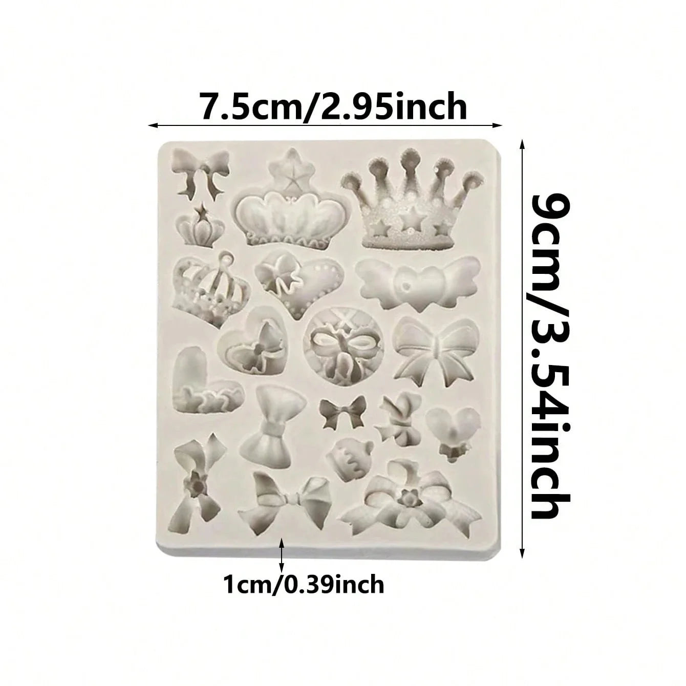 Crown and Bowknot Silicone Cake Mold Fondant Chocolate Decorating Tool - 6