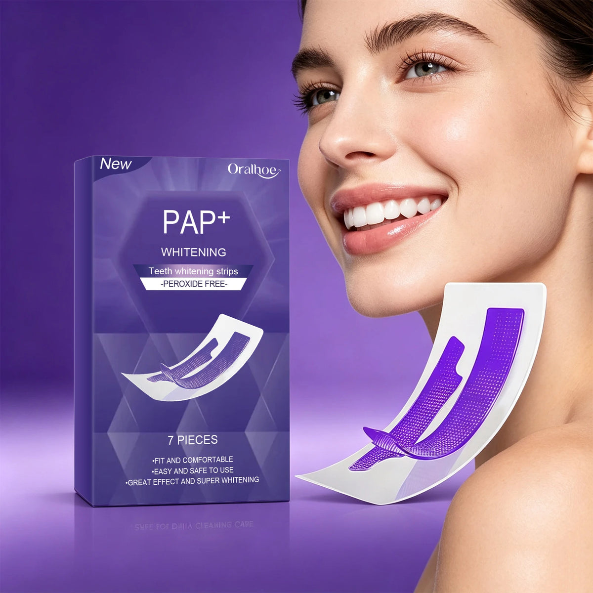 Teeth Whitening Strips Peroxide Free Stain Removal Bleaching Tool