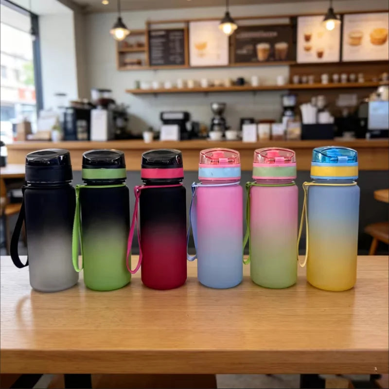 Fantia Frosted Gradient Sports Water Bottle Leak Proof Fitness Flask