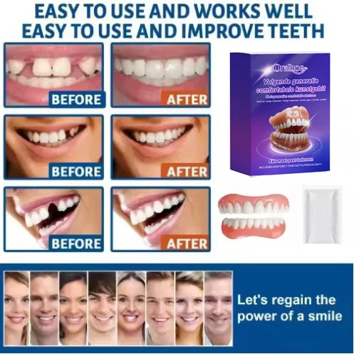 Flexible Silicone Dentures Full Set False Teeth Smile Replacement