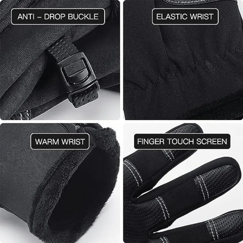 Winter Thermal Cycling Gloves Waterproof Touch Screen Motorbike Mittens