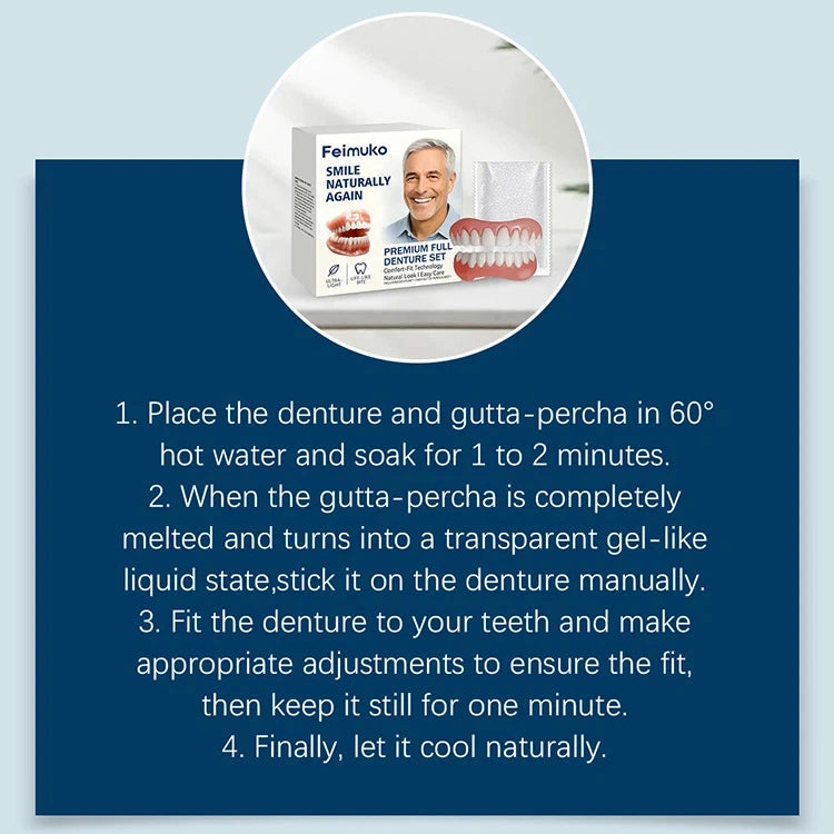 Instant Fake Teeth Denture Set Natural Smile Braces - 6