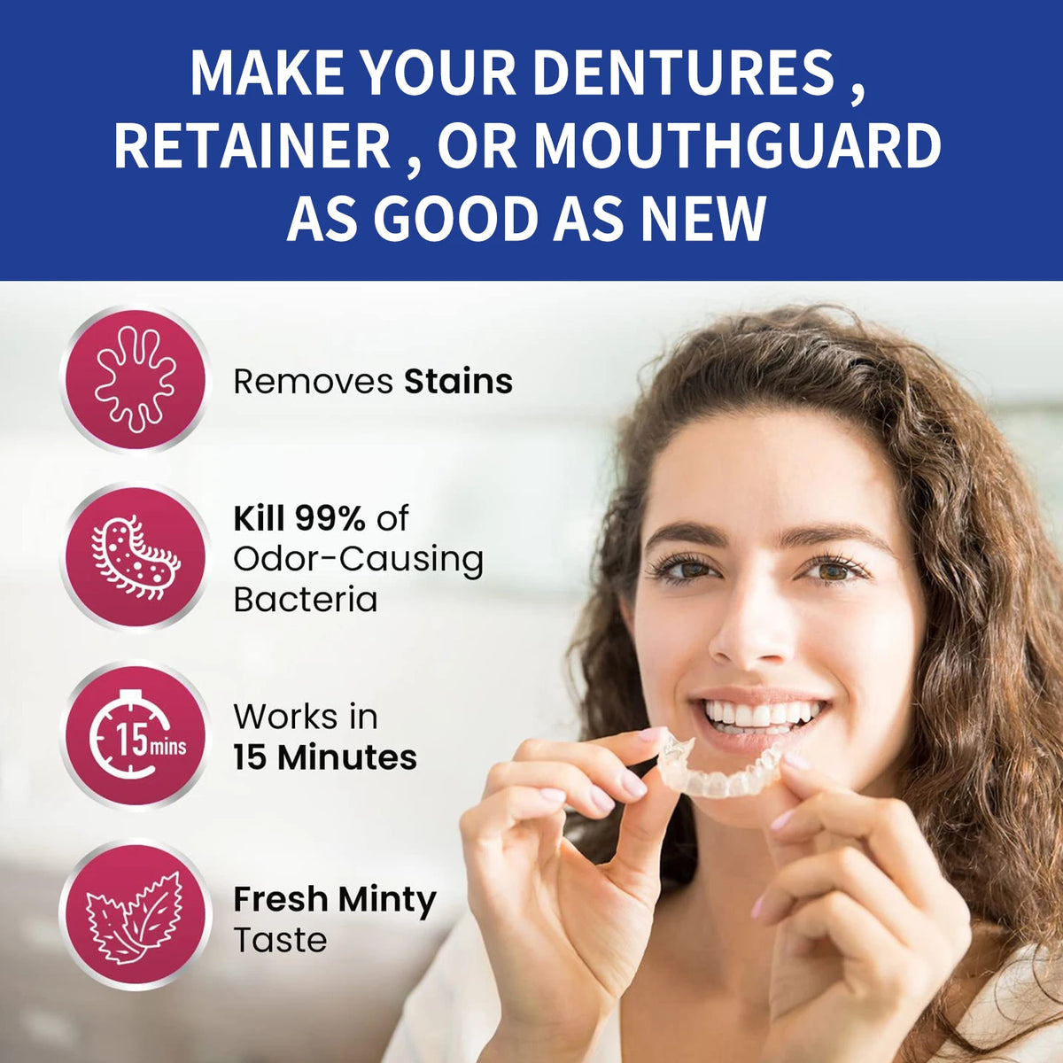 Denture Cleaner Tablets False Teeth And Retainer Cleaner