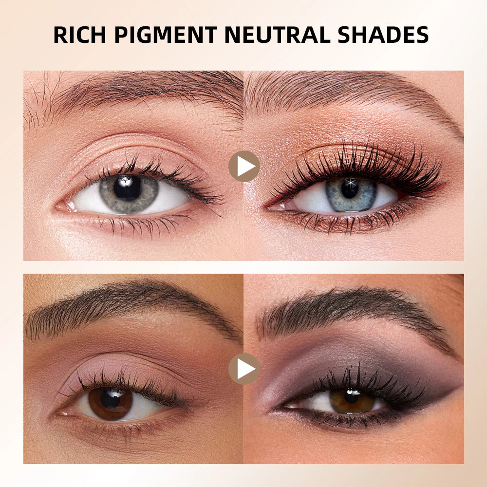 6-Color Eyeshadow Palette Matte Neutral Nude Blendable Eye Makeup