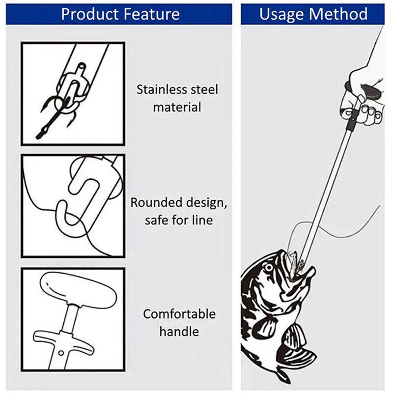 Aluminum Fish Hook Extractor T-Handle Dehooker Fishing Tool