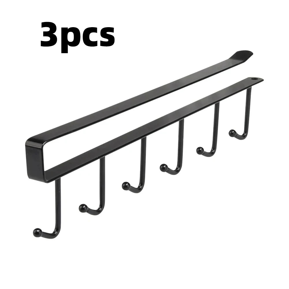 Under Cabinet Mug Holder 6 Hook Kitchen Storage Rack Organizer Hanger - 21