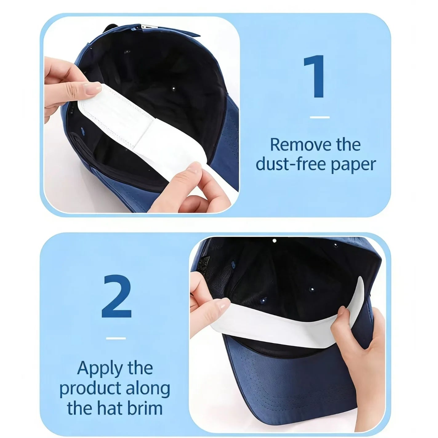 Hat Sweat Absorber Pads Adhesive Liner Bands for Cap Sweat Protection