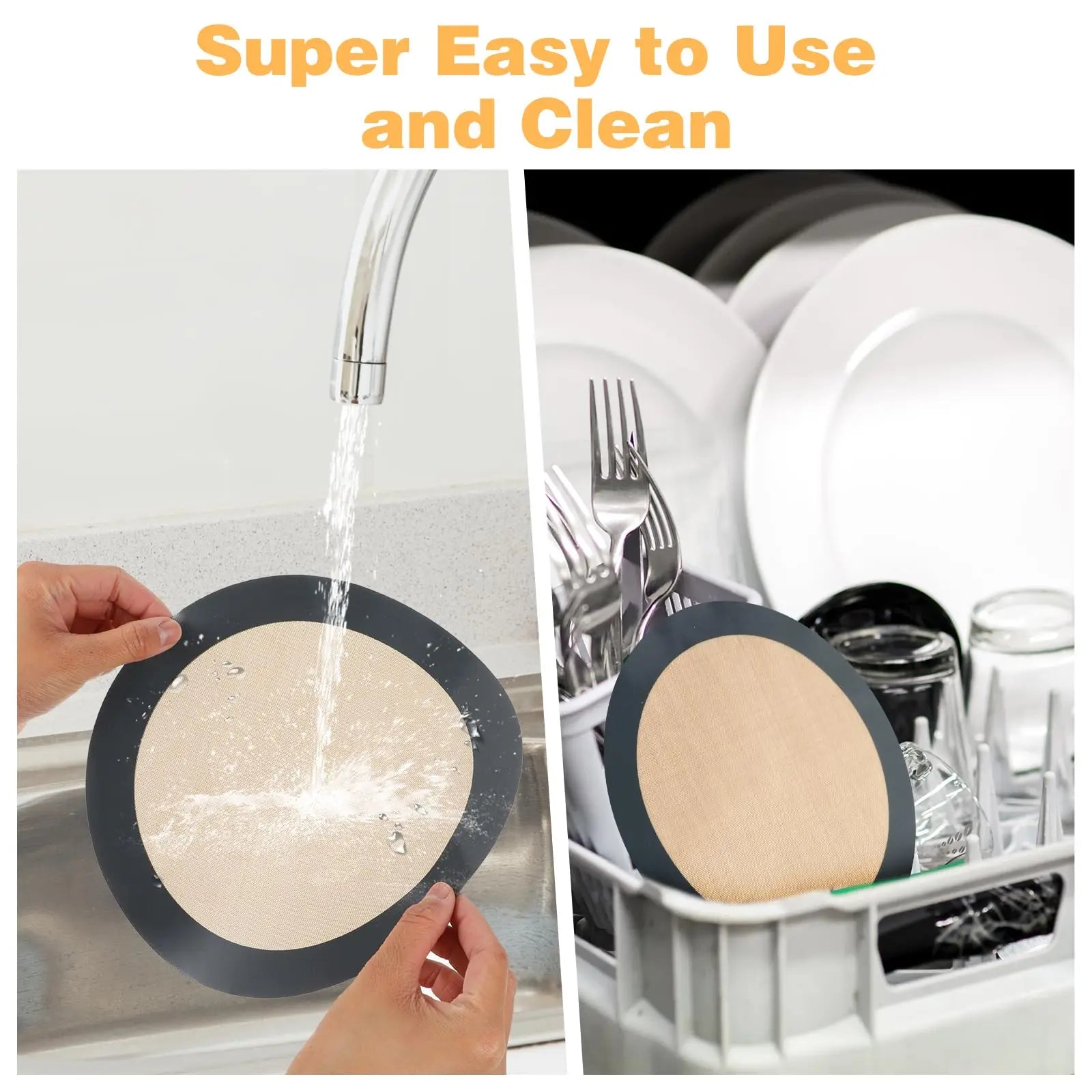 Nonstick Silicone Baking Mat Set Reusable Cake Pan Liners for Baking