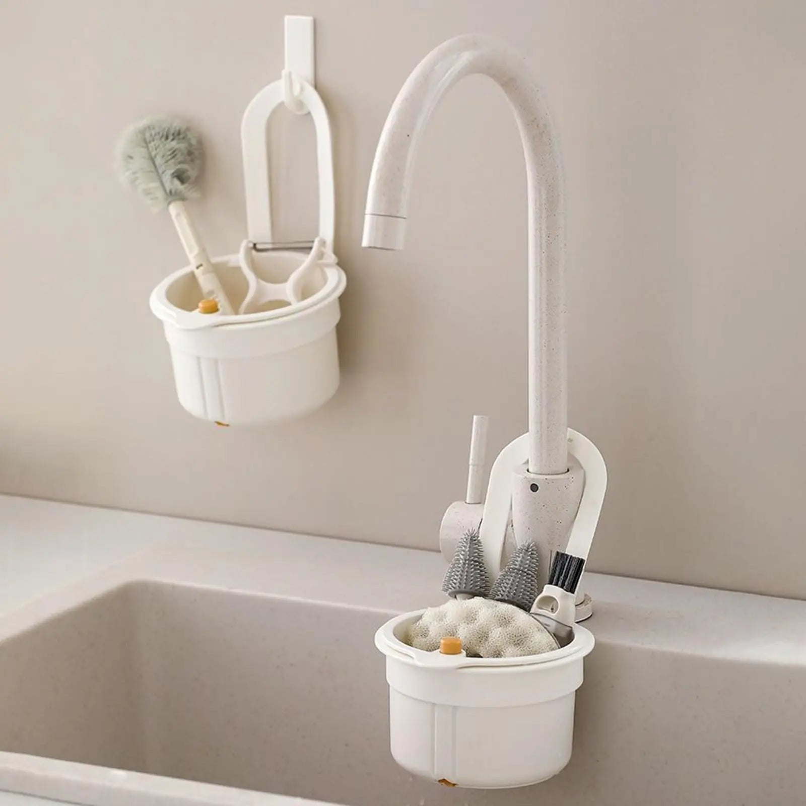 Kitchen Sink Hanging Strainer Basket Food Waste Catcher Filter Rack