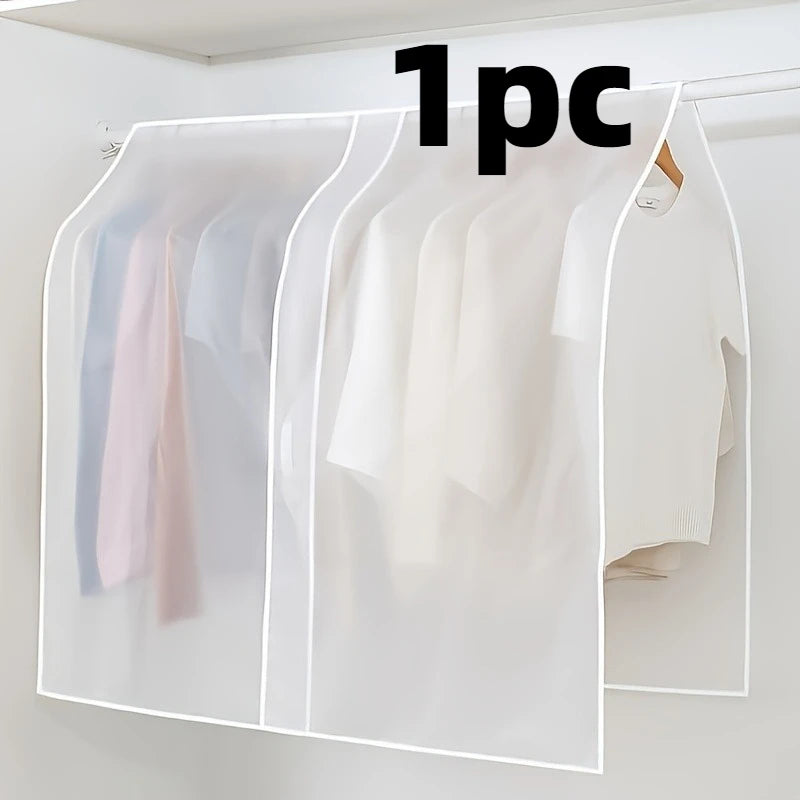 4pcs Garment Bag Set Translucent Clothes Dust Cover Hanging Organizer - 13