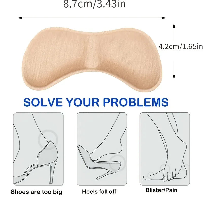 Soft Foam Heel Cushions Anti-Slip Shoe Grips and Foot Pads