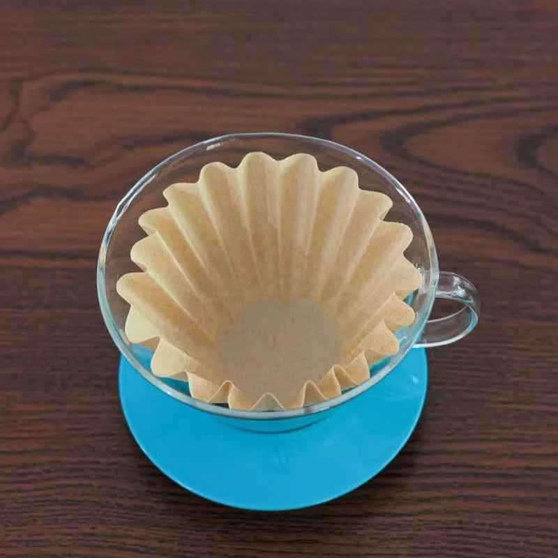 50/100pcs Coffee Filter Paper Bowl Shape Drip Basket for Pour Over Brew