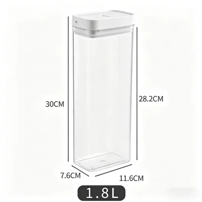 Transparent Airtight Food Storage Container Kitchen Grain Pasta Jar