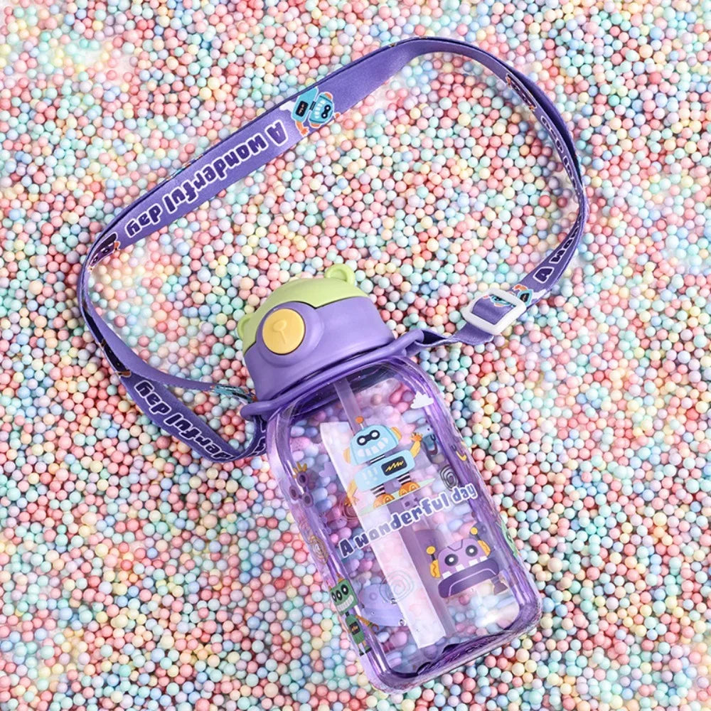 Fantia 650ml Kids Water Bottle with Straw BPA Free Leakproof Cup - 9