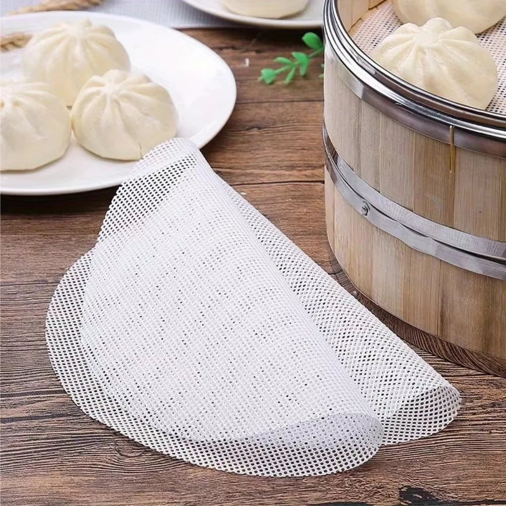 5pcs Reusable Silicone Steamer Mesh Pads Non-Stick Bamboo Liner Mats - 15