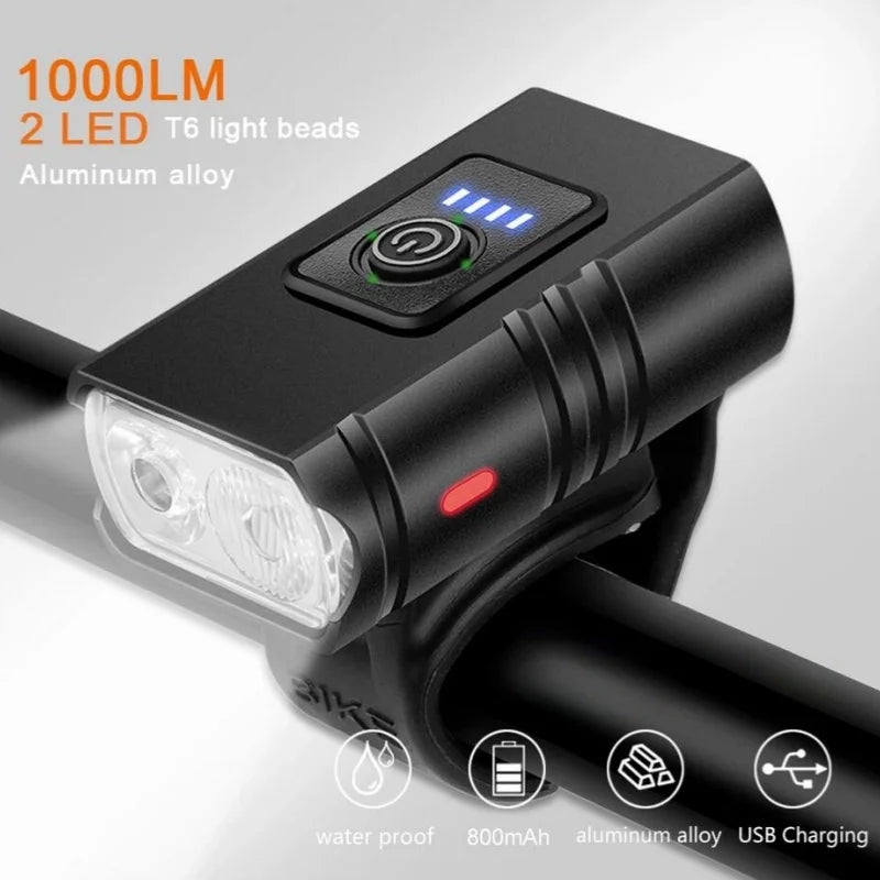 USB Rechargeable LED Bike Light 1000LM MTB Bicycle Headlight Front Lamp