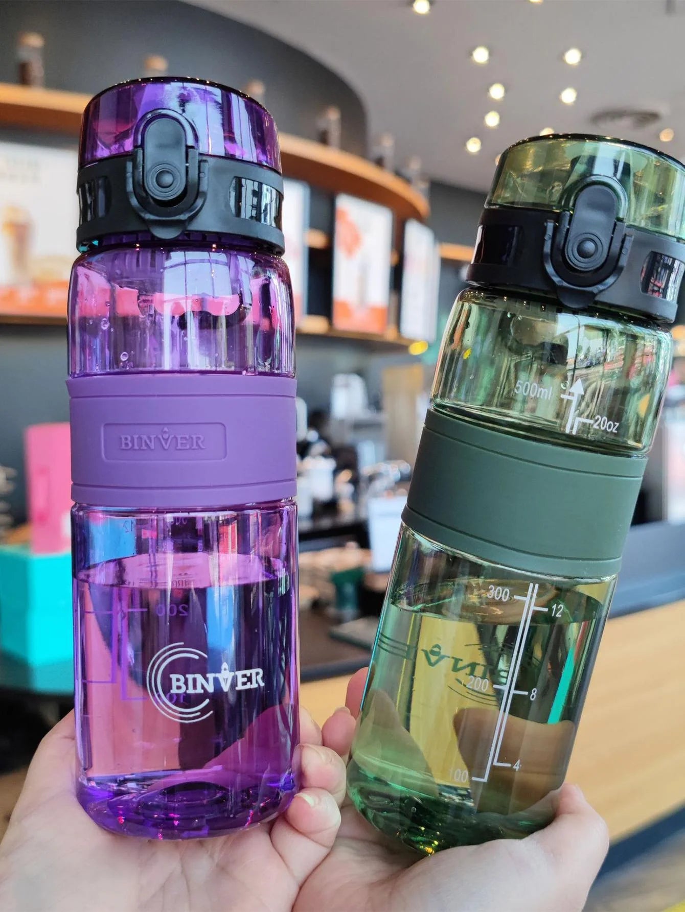 500ml Portable Sports Water Bottle Leak Proof Fitness Gym Drink Cup