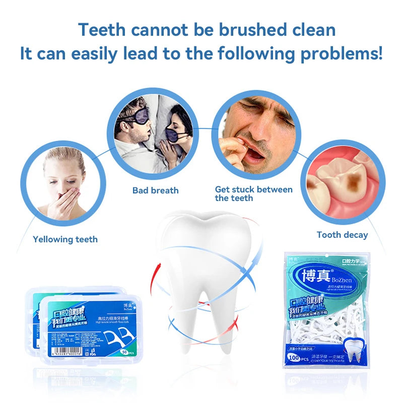 Portable Disposable Dental Floss Picks Toothpick Dispenser - 10