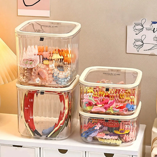 Transparent Hair Accessory Organizer Storage Box for Jewelry and Bows
