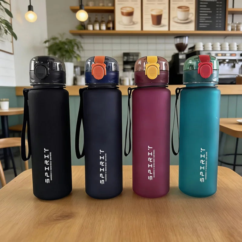 650ml Frosted Sports Water Bottle Leak Proof Gym Cup with Handle
