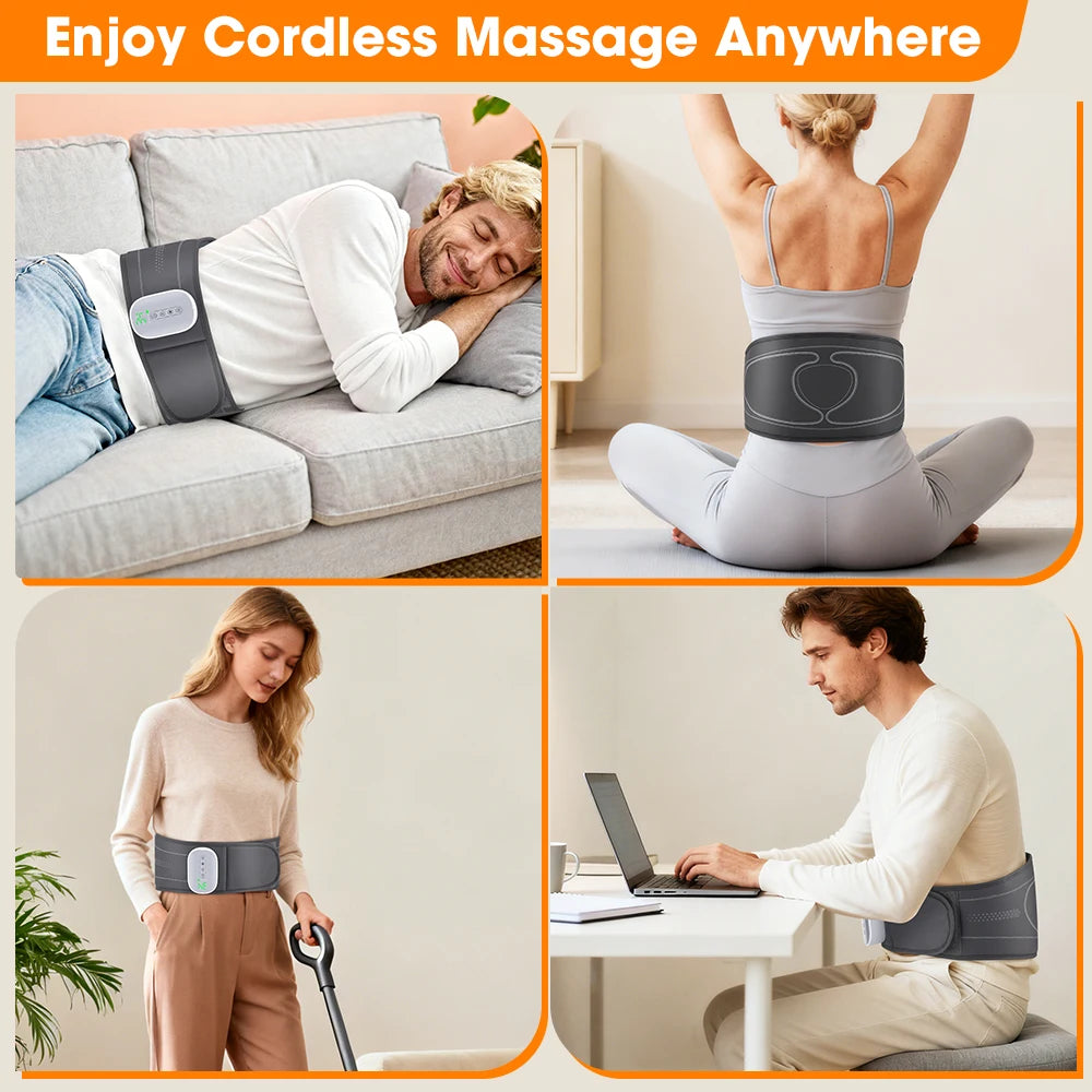 Cordless Back Massager Belt Heated Waist Wrap - 13