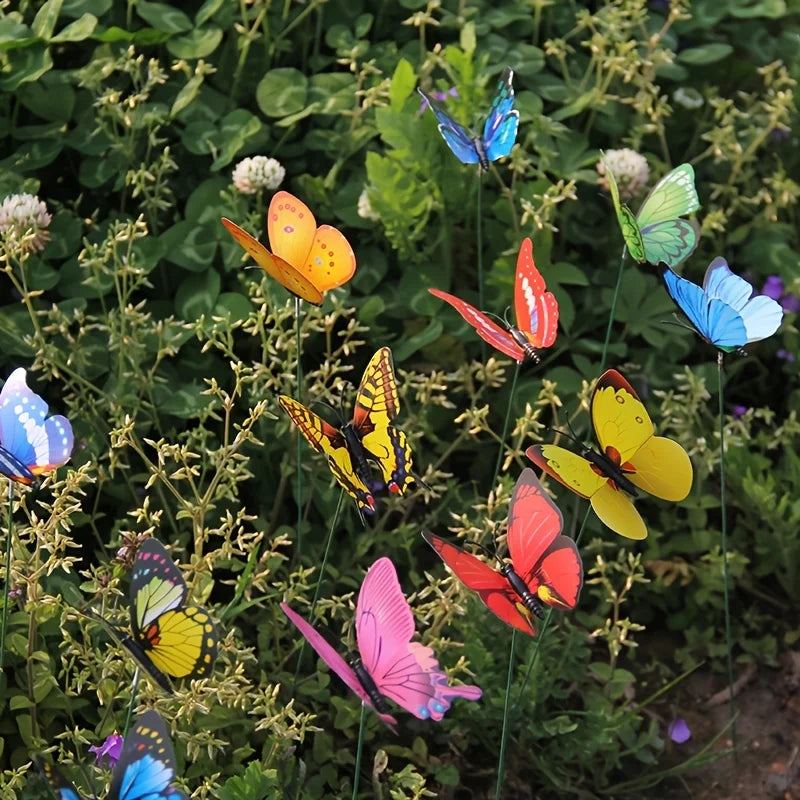 3D Artificial Butterfly Garden Stakes Waterproof Plant Pot Decorations - 2