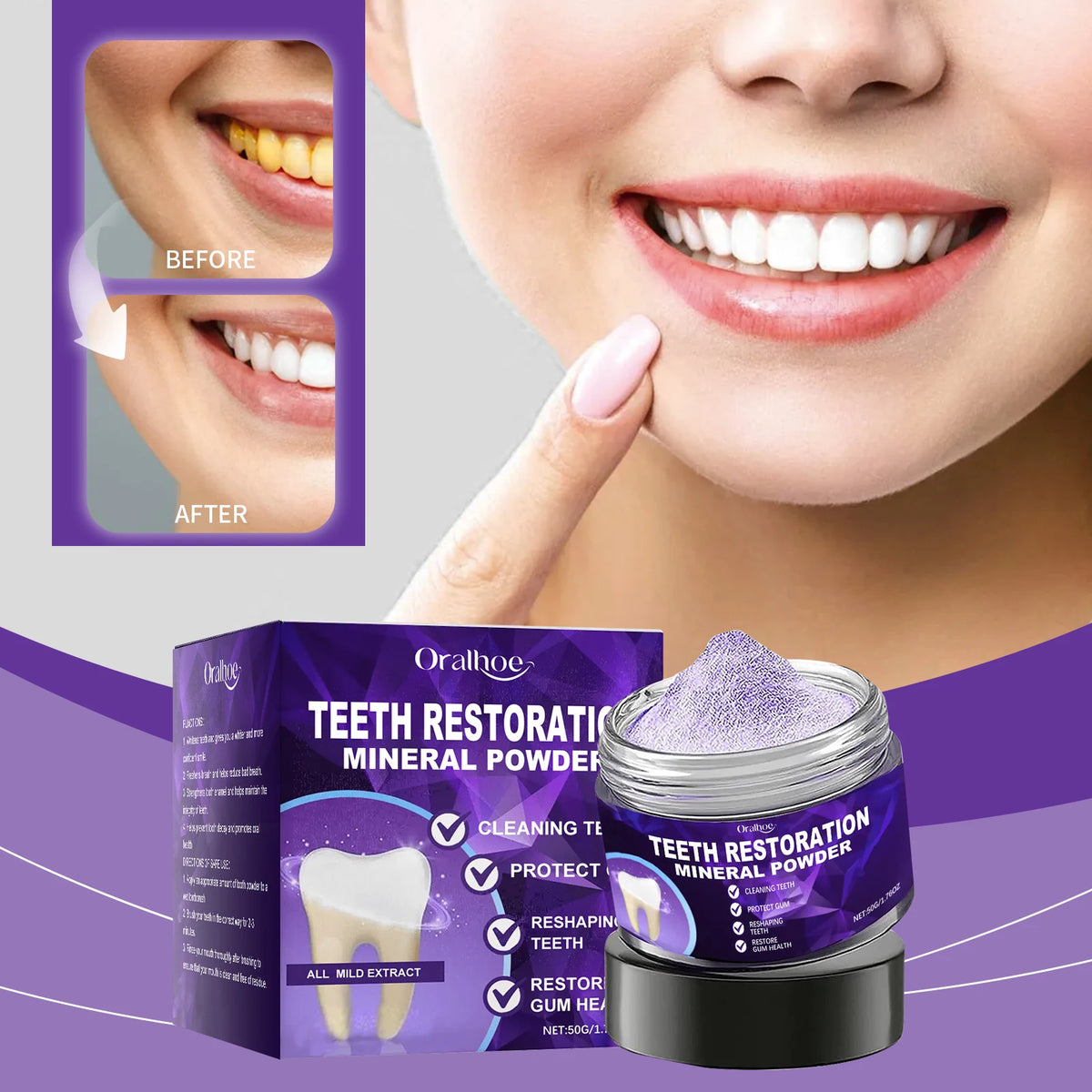 Teeth Whitening Powder Stain Remover Tooth Polish