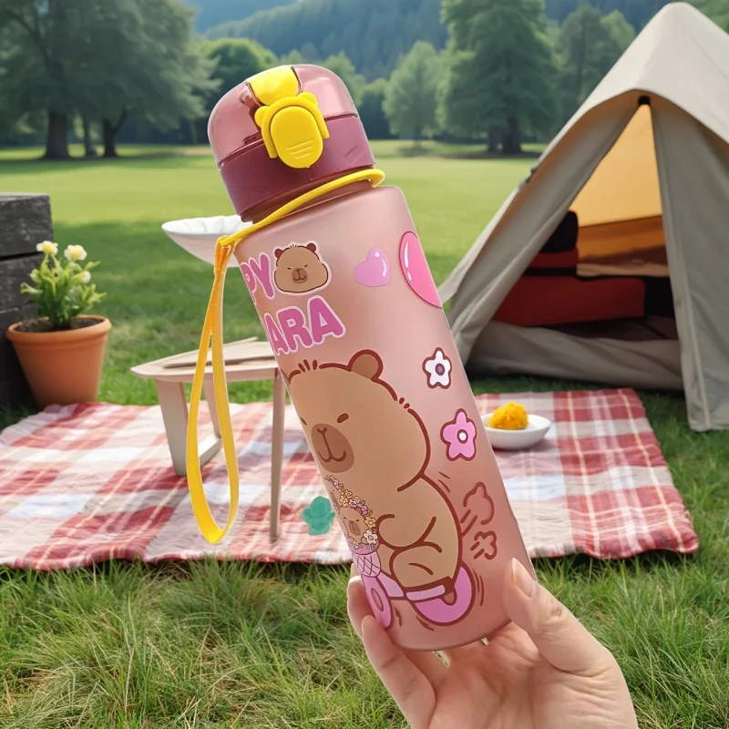 750ml Capybara Water Bottle Leakproof Straw Cup Portable Sports Flask - 18