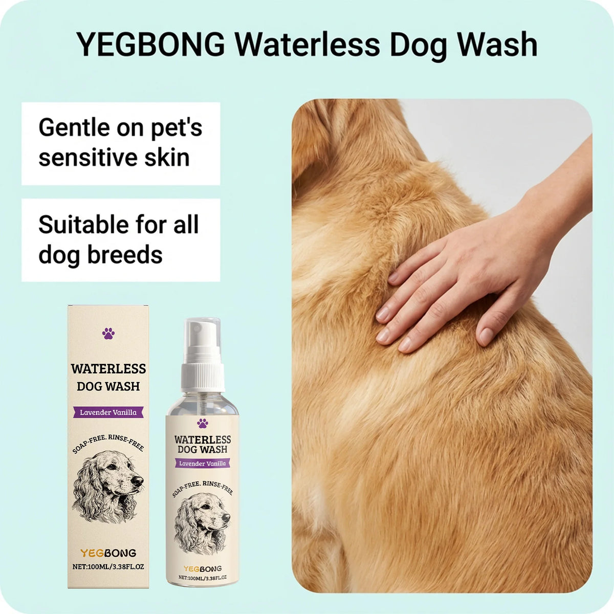 Waterless Dog Shampoo Spray Foaming Dry Bath Pet Cleaning
