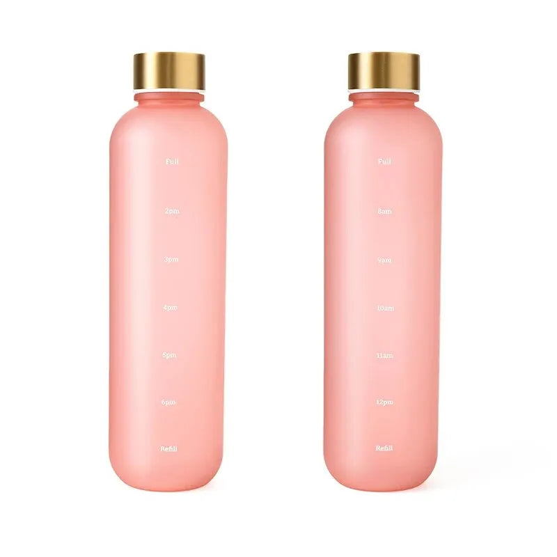 1L Motivational Water Bottle with Time Marker Leakproof Fitness Flask - 30