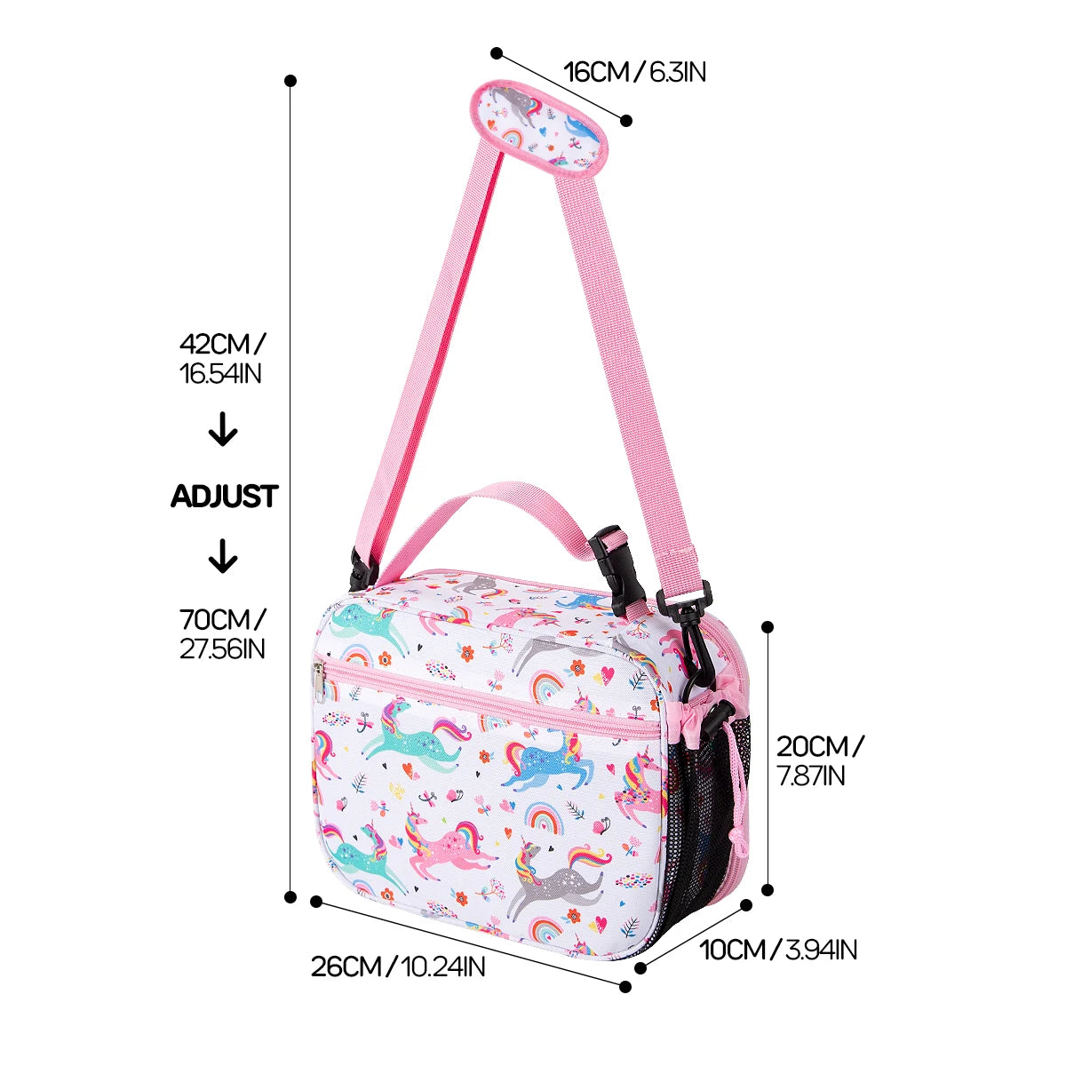 Insulated Lunch Bag Cute Floral Print Bento Box Thermal Cooler Tote
