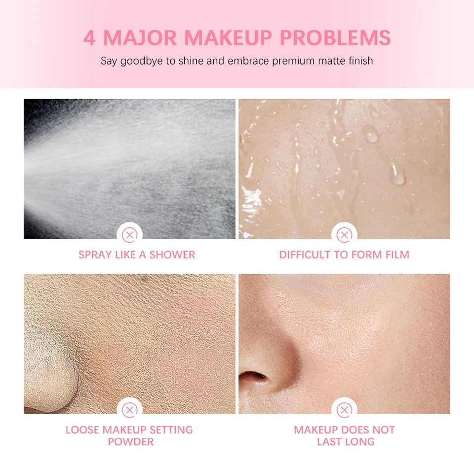 Mattifying Waterproof Setting Spray Long Lasting Makeup Fixer