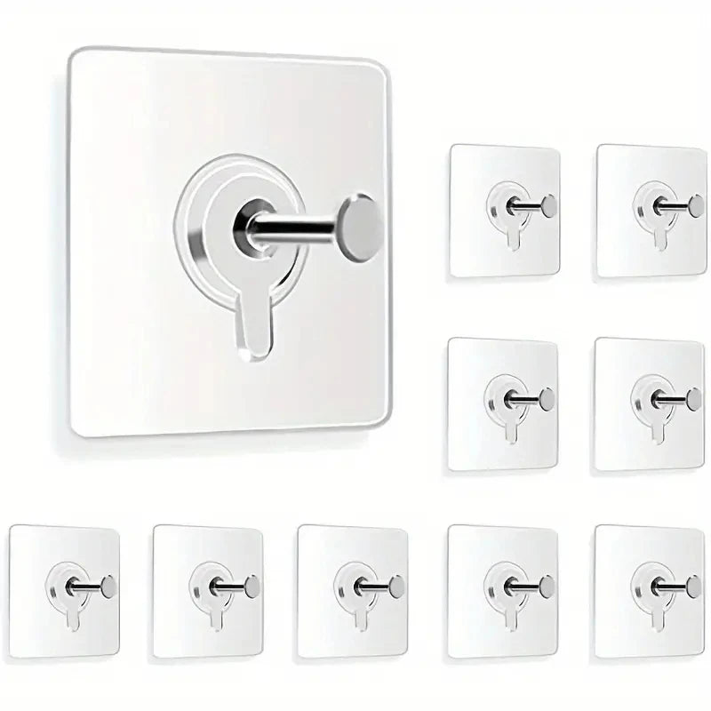 10 Pack Adhesive Wall Hooks Non Marking Picture Frame Hanger Set