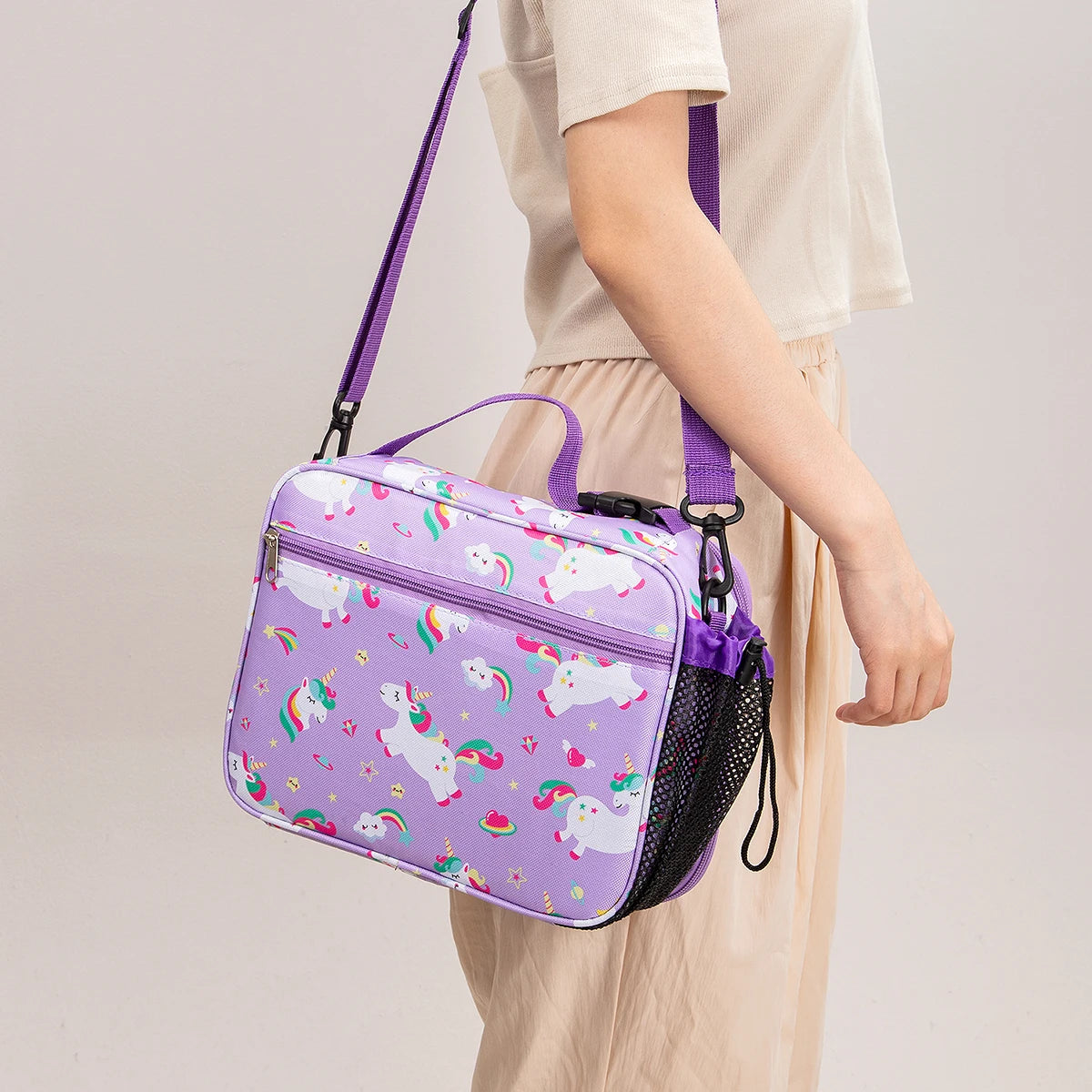 Insulated Cartoon Lunch Bag Portable Thermal Food Box with Shoulder Strap - 11