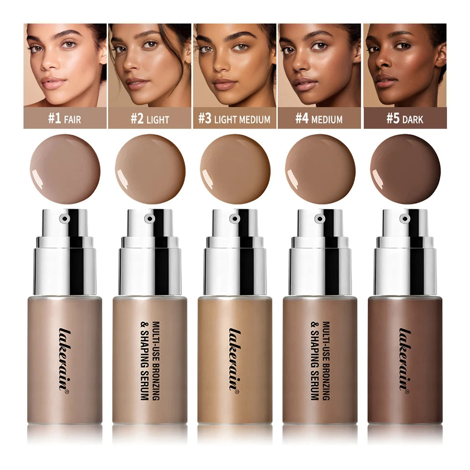 Multi-Use Liquid Foundation Bronzing And Shaping Serum Makeup