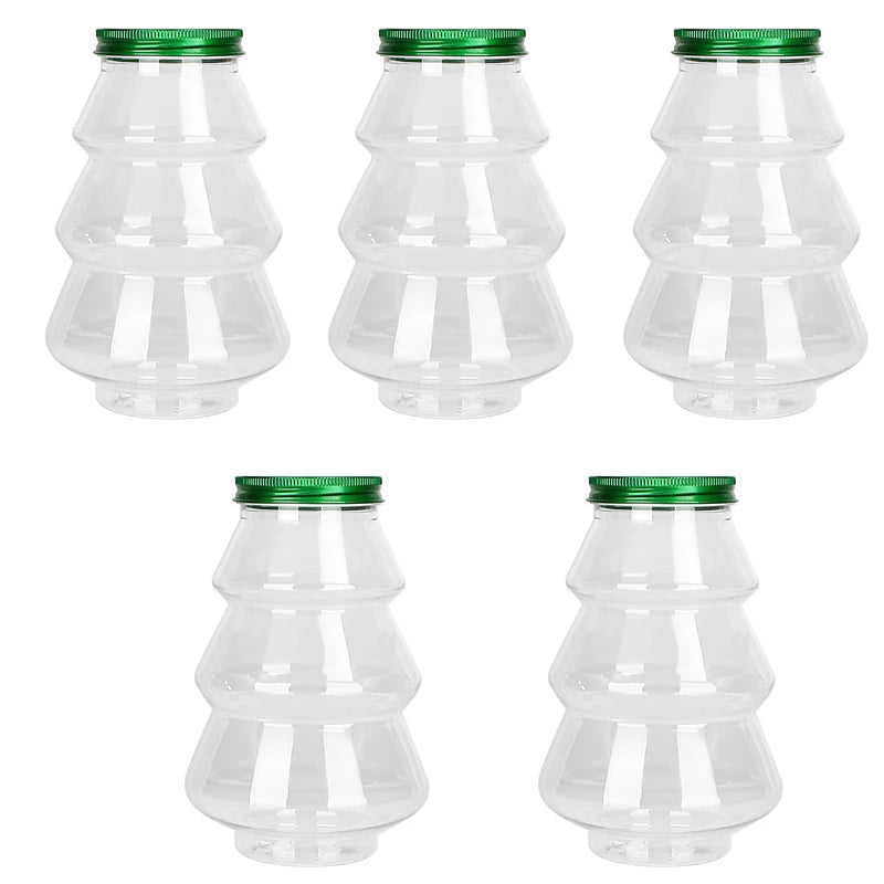 500ml Snowman Christmas Milk Juice Bottles Reusable Plastic Drink Cups - 18