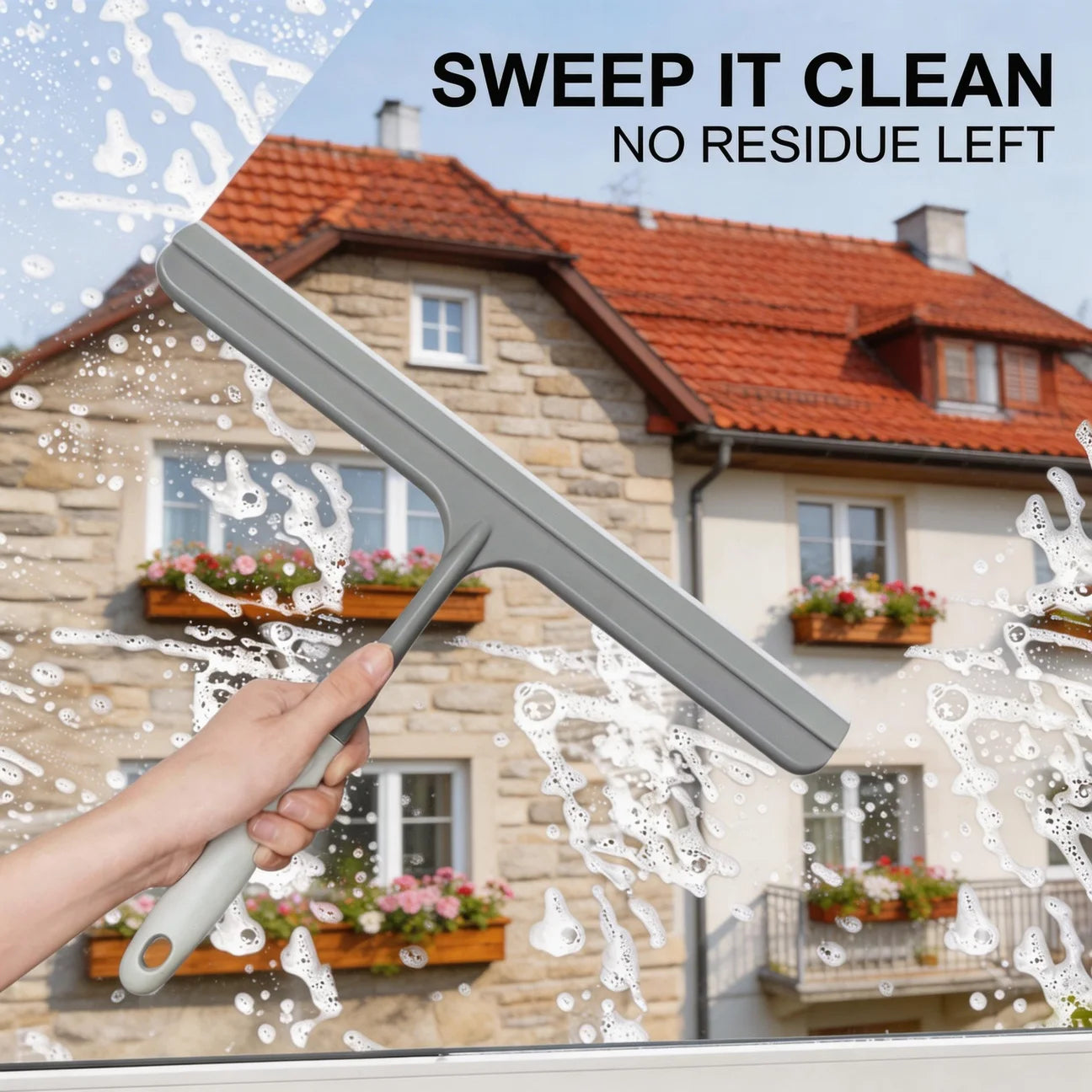 Silicone Squeegee Window Cleaner Multi-Purpose Glass Wiper Scraper Tool - 2