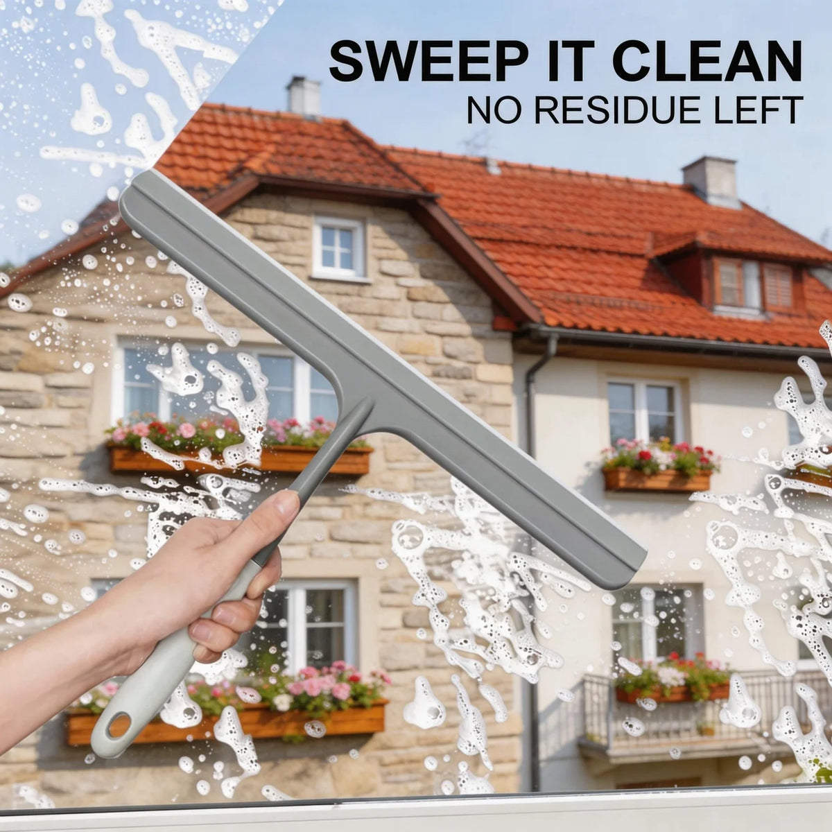 Silicone Squeegee Window Cleaner Multi-Purpose Glass Wiper Scraper Tool