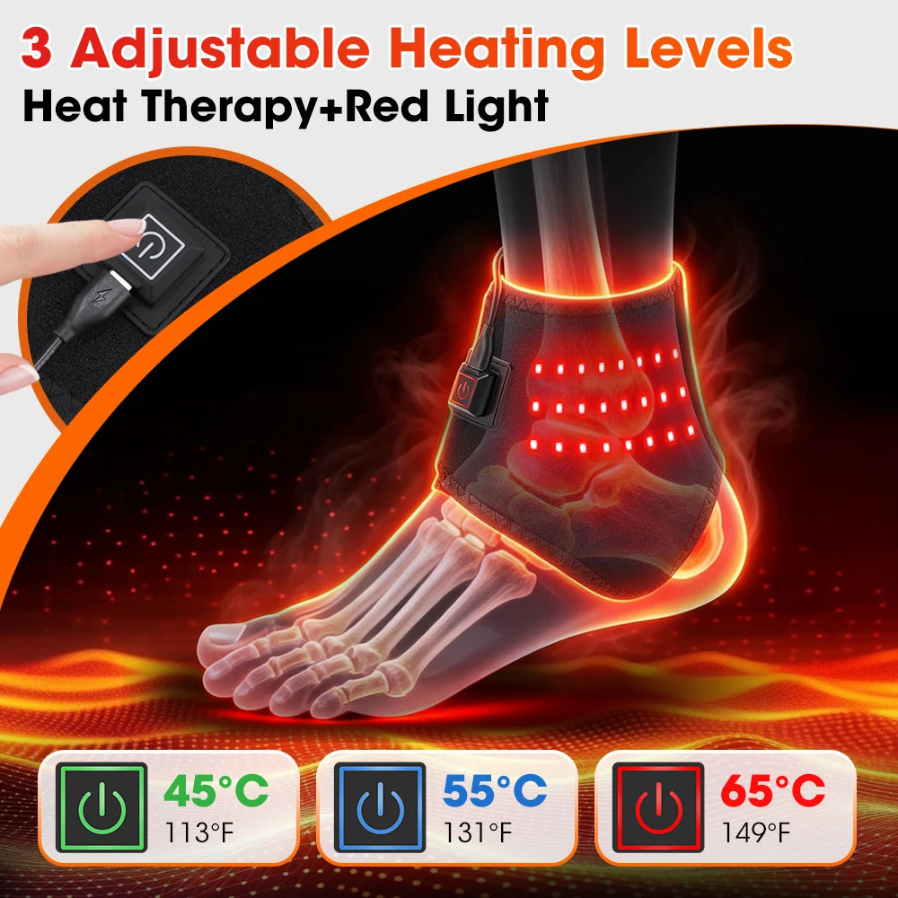 3 in 1 Red Light Therapy Wrap for Foot Ankle and Wrist Joint Heating