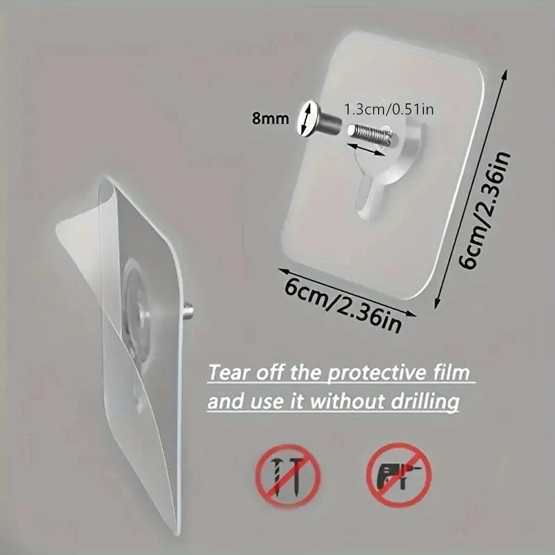 10 Pack Adhesive Wall Hooks Non Marking Picture Frame Hanger Set