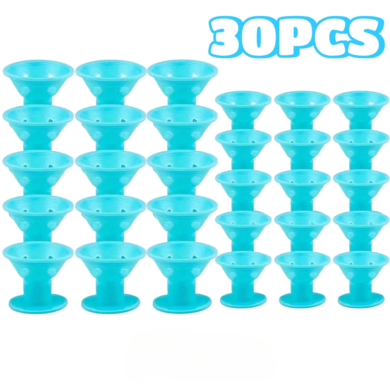 30pcs Silicone Mushroom Hair Curlers Heatless Wave Styling Rollers